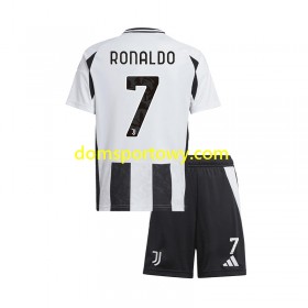 Koszulka Juventus Cristiano Ronaldo 7 Dziecięcy Domowe Koszulki Piłkarskie 2024-2025 Krótki Rękaw